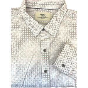 WRK‎ Reiss Kanai Geo Print Long Sleeve Button Down Shirt Stylish Menswear